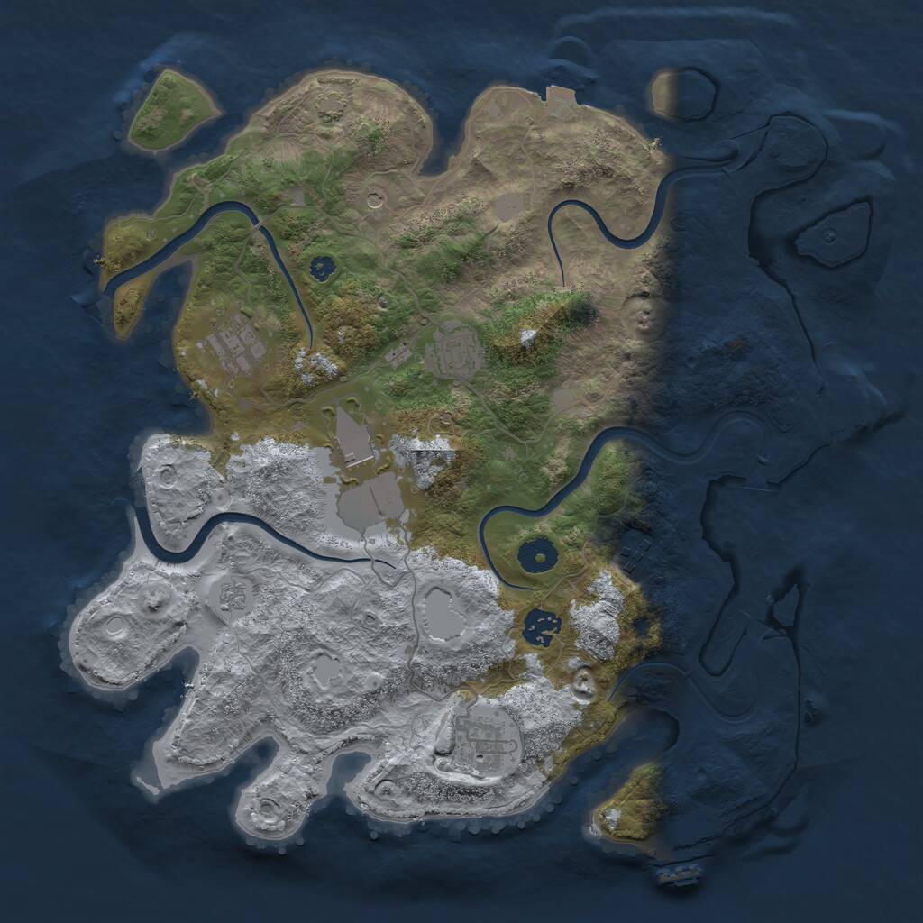 Rust Map: Procedural Map, Size: 3700, Seed: 817694130, 12 Monuments