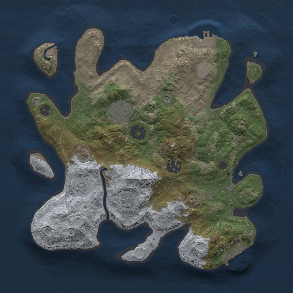 Rust Map: Procedural Map, Size: 2840, Seed: 548329570, 12 Monuments
