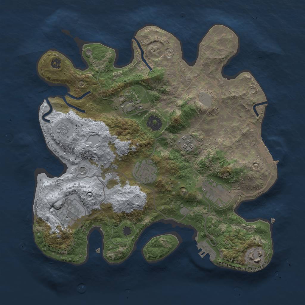 Rust Map: Procedural Map, Size: 3000, Seed: 1945173806, 15 Monuments