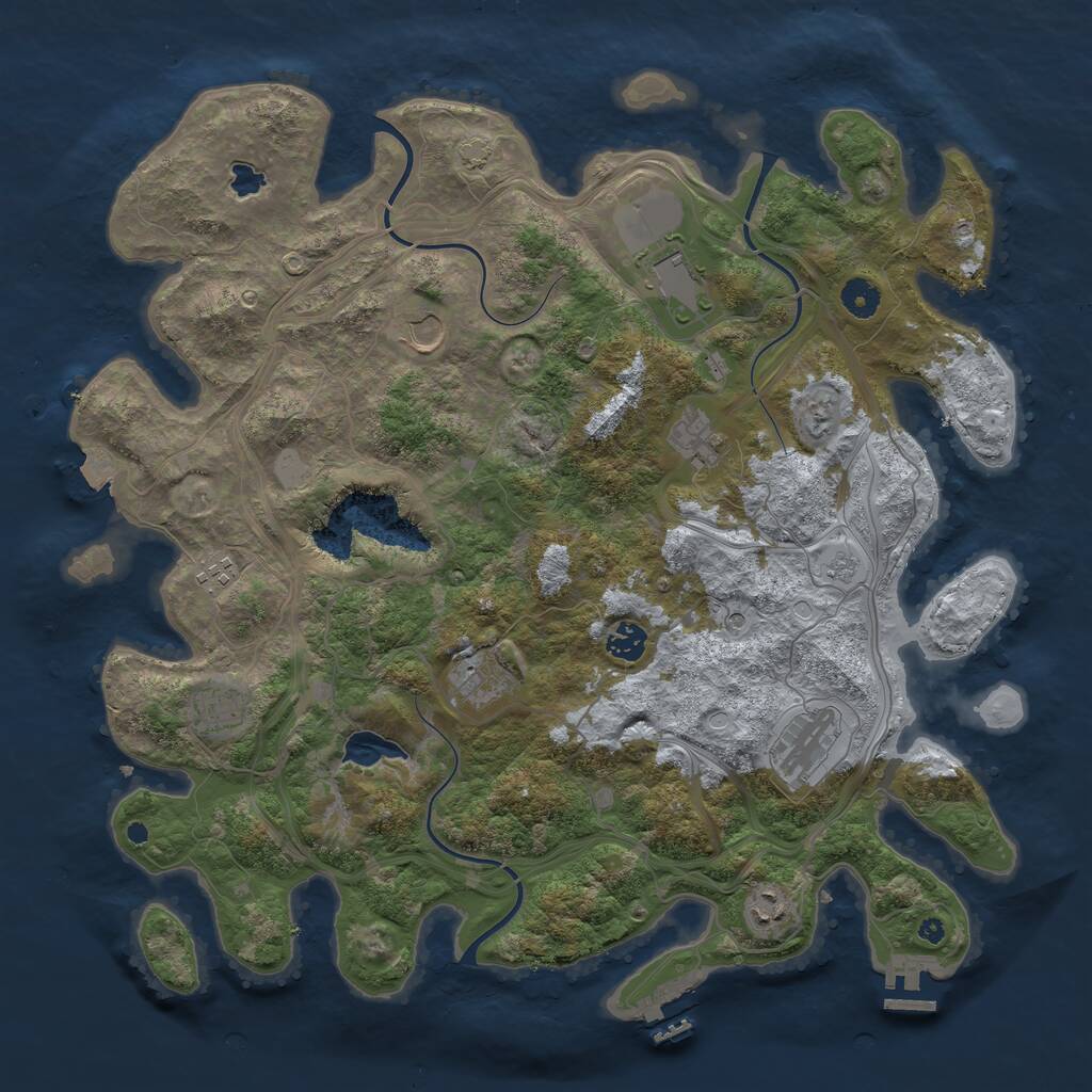 Rust Map: Procedural Map, Size: 4250, Seed: 642813504, 15 Monuments