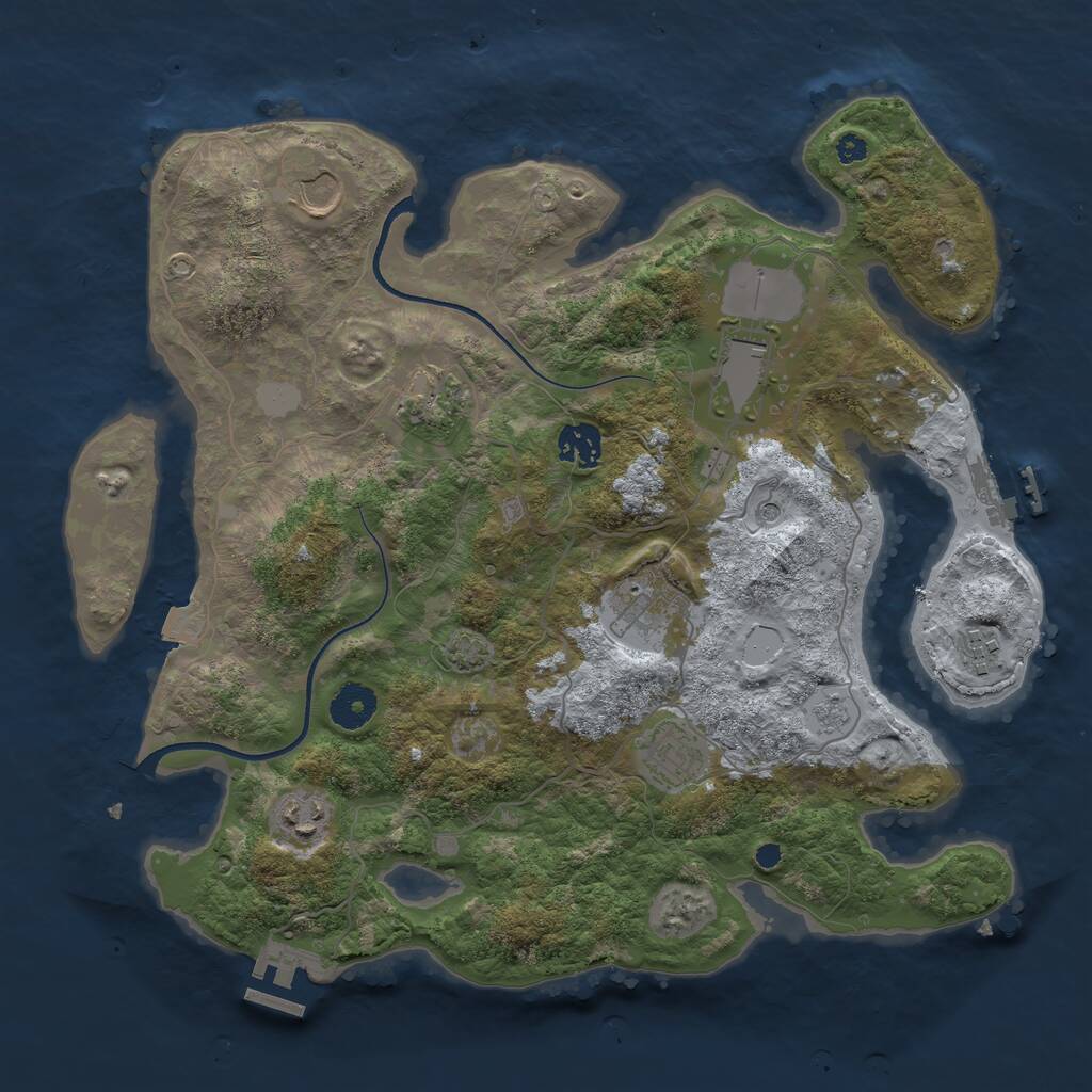 Rust Map: Procedural Map, Size: 3600, Seed: 1627753700, 14 Monuments