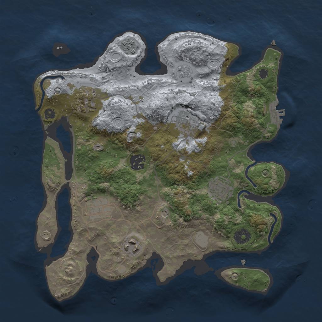 Rust Map: Procedural Map, Size: 3000, Seed: 712132238, 15 Monuments