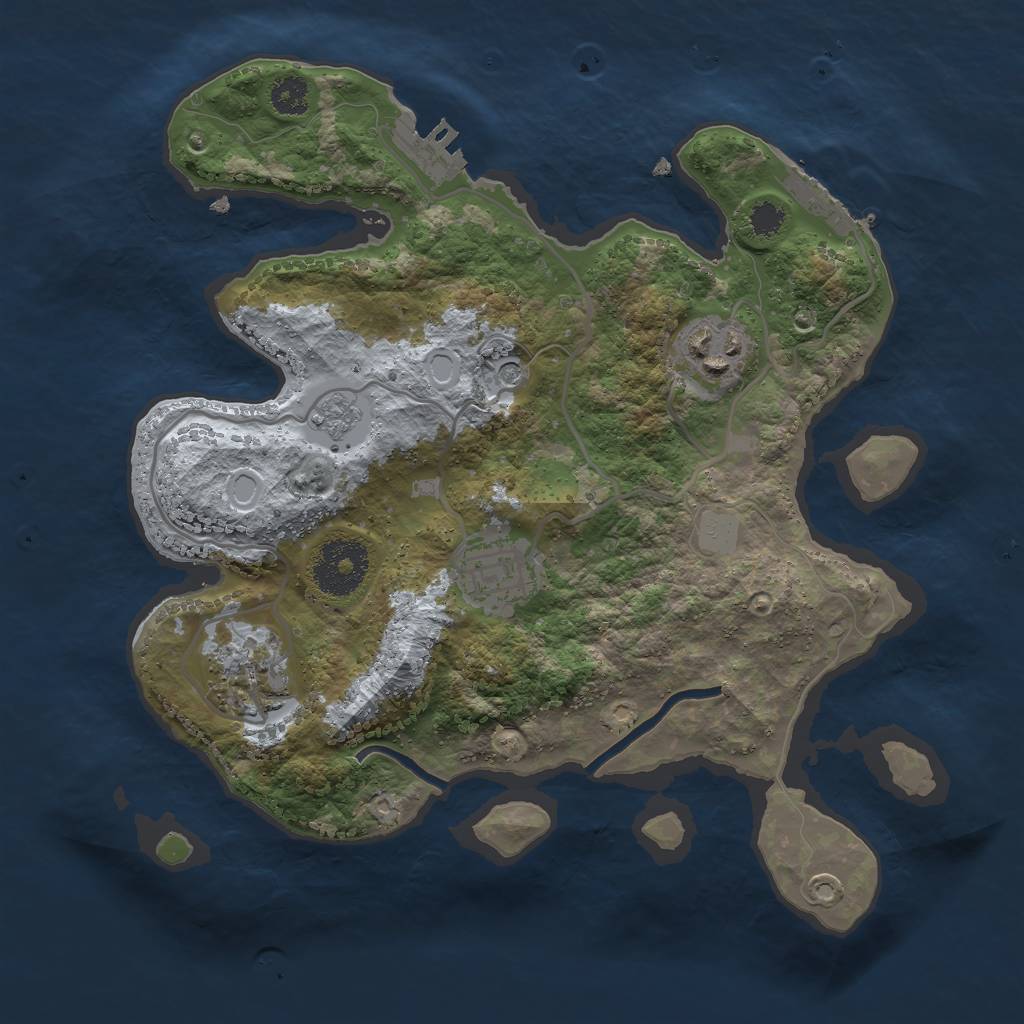 Rust Map: Procedural Map, Size: 2750, Seed: 32112322, 12 Monuments