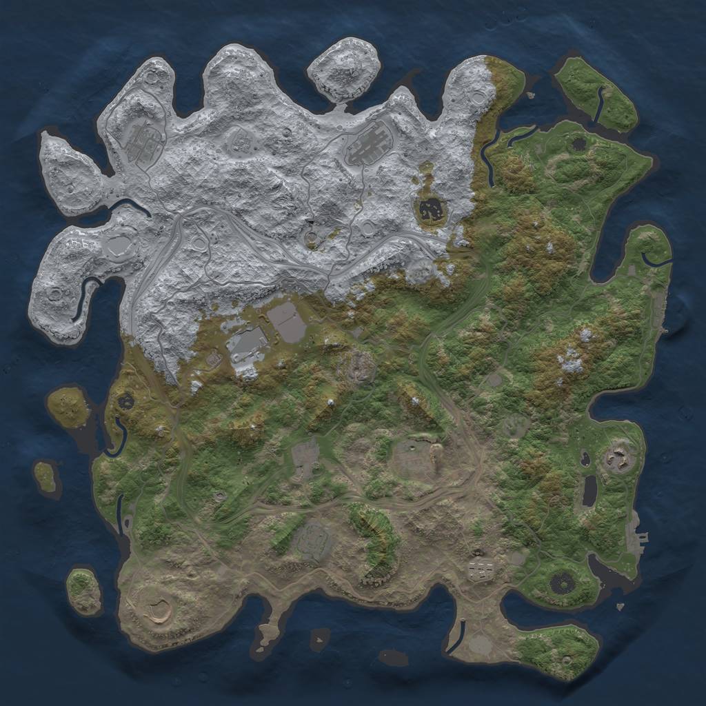 Rust Map: Procedural Map, Size: 4500, Seed: 18465, 17 Monuments