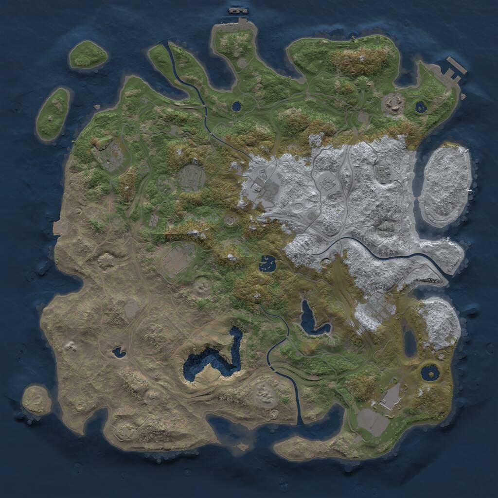 Rust Map: Procedural Map, Size: 4250, Seed: 141738130, 15 Monuments