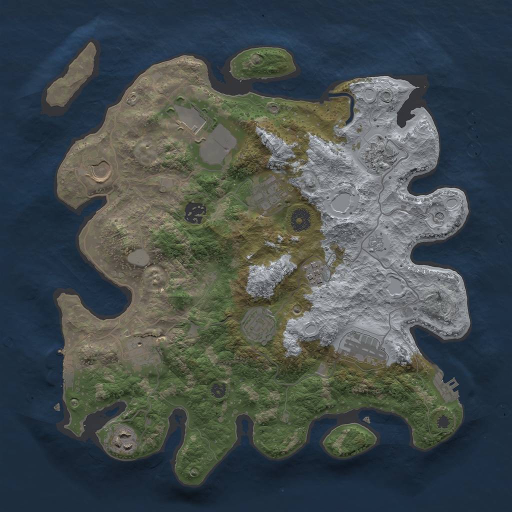 Rust Map: Procedural Map, Size: 3500, Seed: 1246404764, 19 Monuments