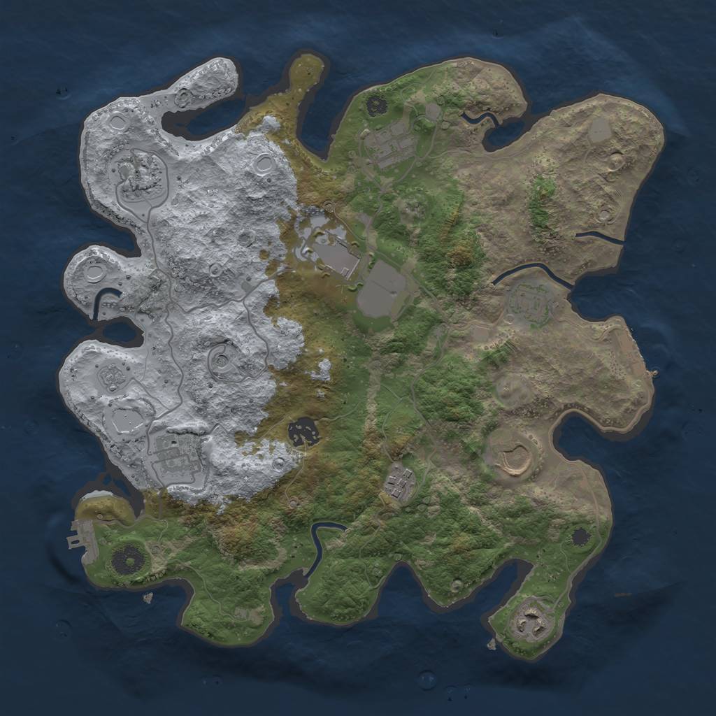 Rust Map: Procedural Map, Size: 3500, Seed: 40384503, 18 Monuments