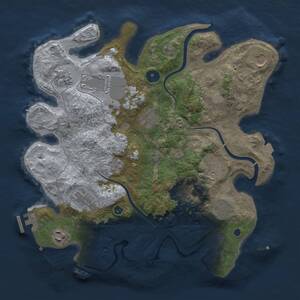 Thumbnail Rust Map: Procedural Map, Size: 3500, Seed: 40384503, 15 Monuments