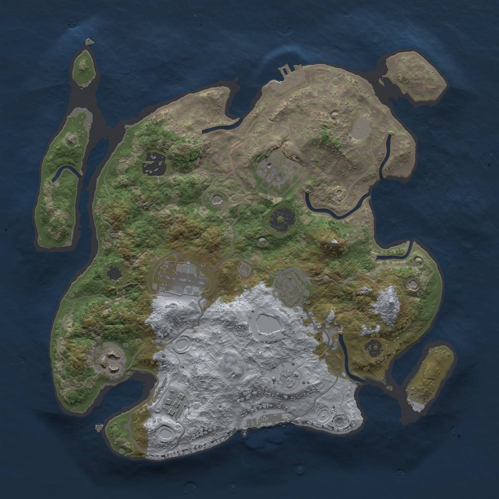 Rust Map: Procedural Map, Size: 3000, Seed: 130059152, 15 Monuments