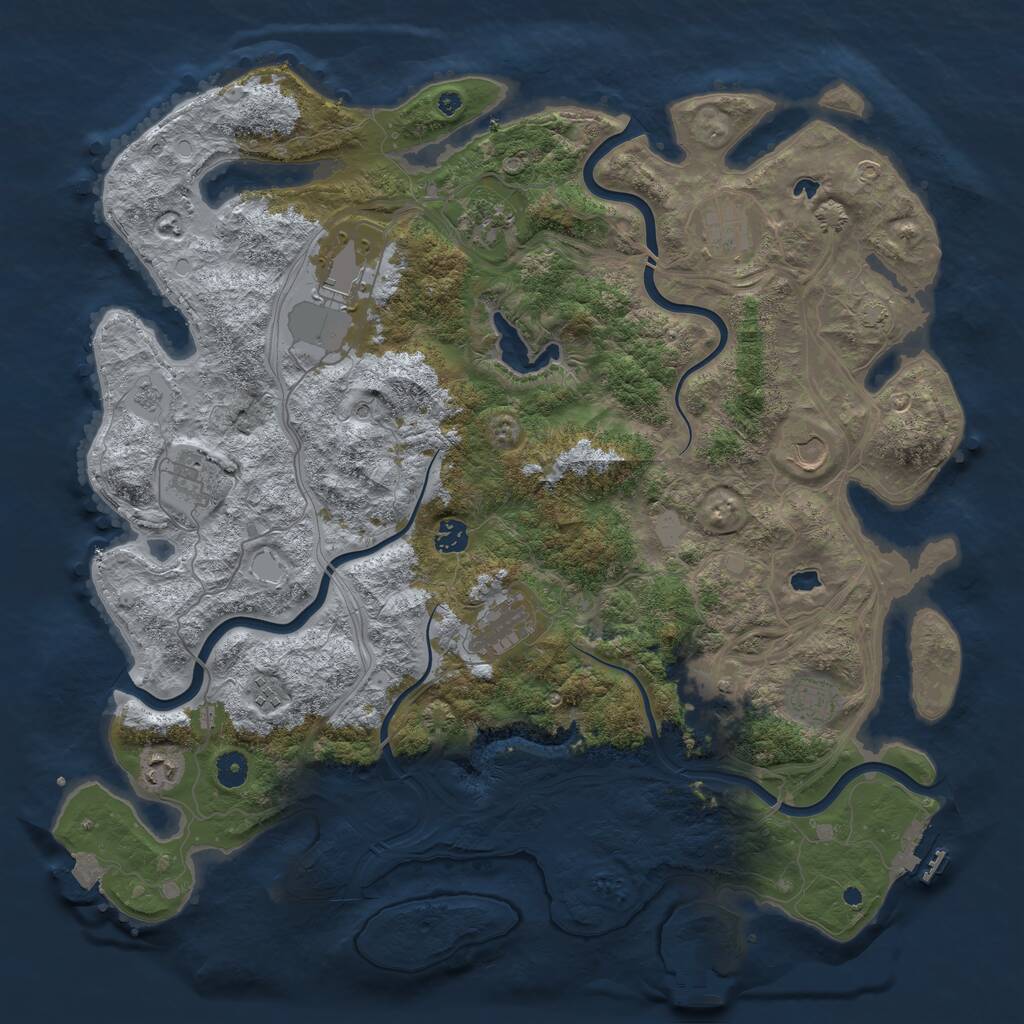 Rust Map: Procedural Map, Size: 4500, Seed: 786515, 17 Monuments
