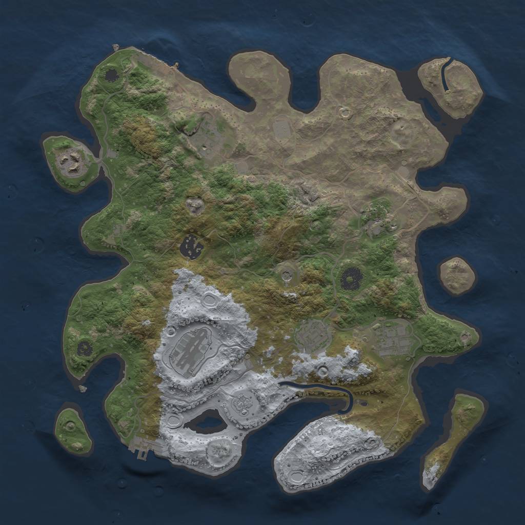 Rust Map: Procedural Map, Size: 3400, Seed: 98467, 14 Monuments
