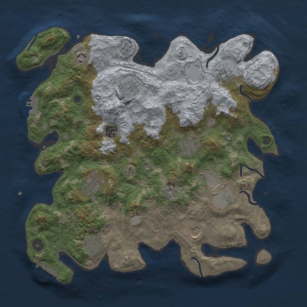 Rust Map: Procedural Map, Size: 3800, Seed: 5310695, 19 Monuments