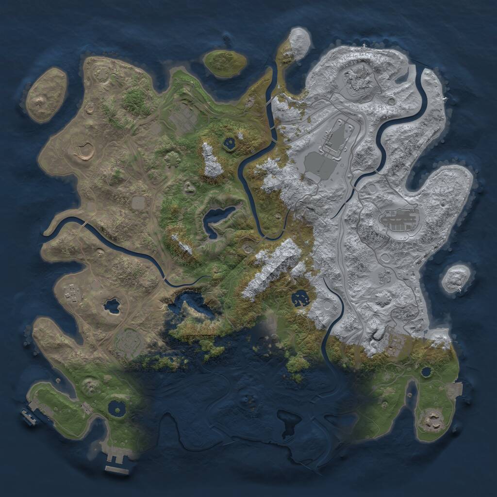 Rust Map: Procedural Map, Size: 4250, Seed: 1826231919, 17 Monuments