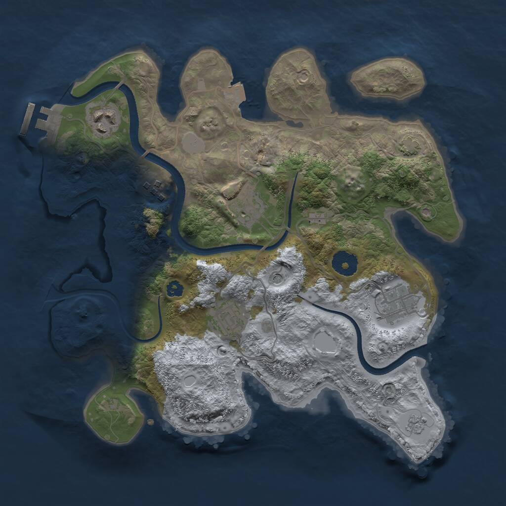 Rust Map: Procedural Map, Size: 3000, Seed: 74592285, 10 Monuments