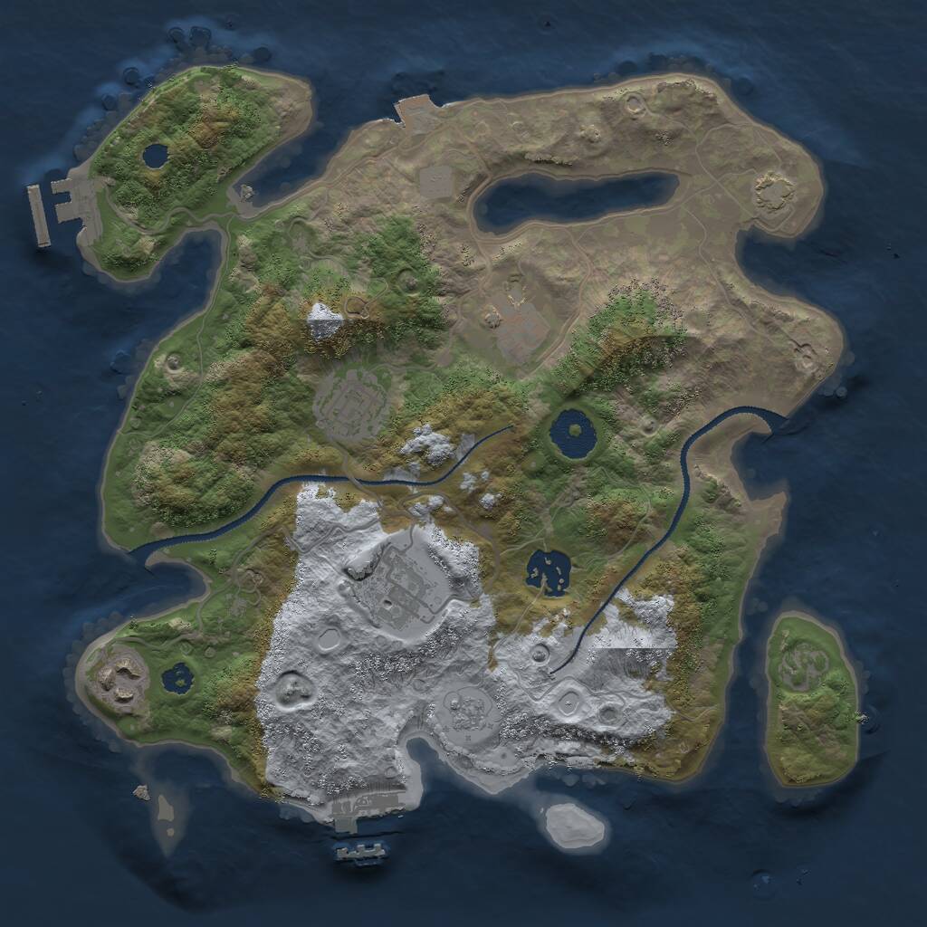 Rust Map: Procedural Map, Size: 3000, Seed: 751240202, 10 Monuments