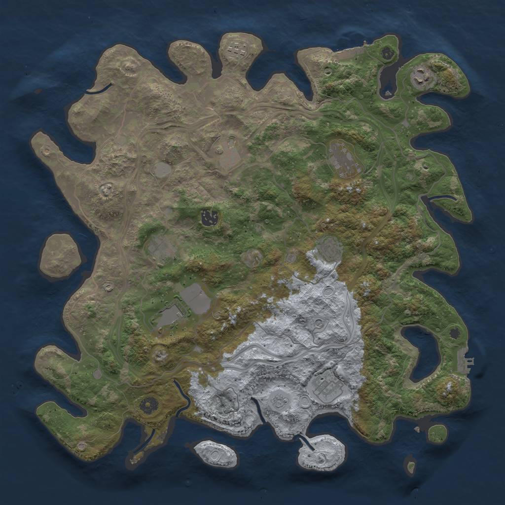 Rust Map: Procedural Map, Size: 4250, Seed: 1665399238, 18 Monuments