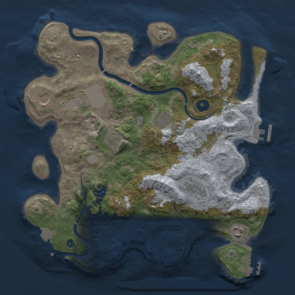 Rust Map: Procedural Map, Size: 3500, Seed: 1547720977, 14 Monuments
