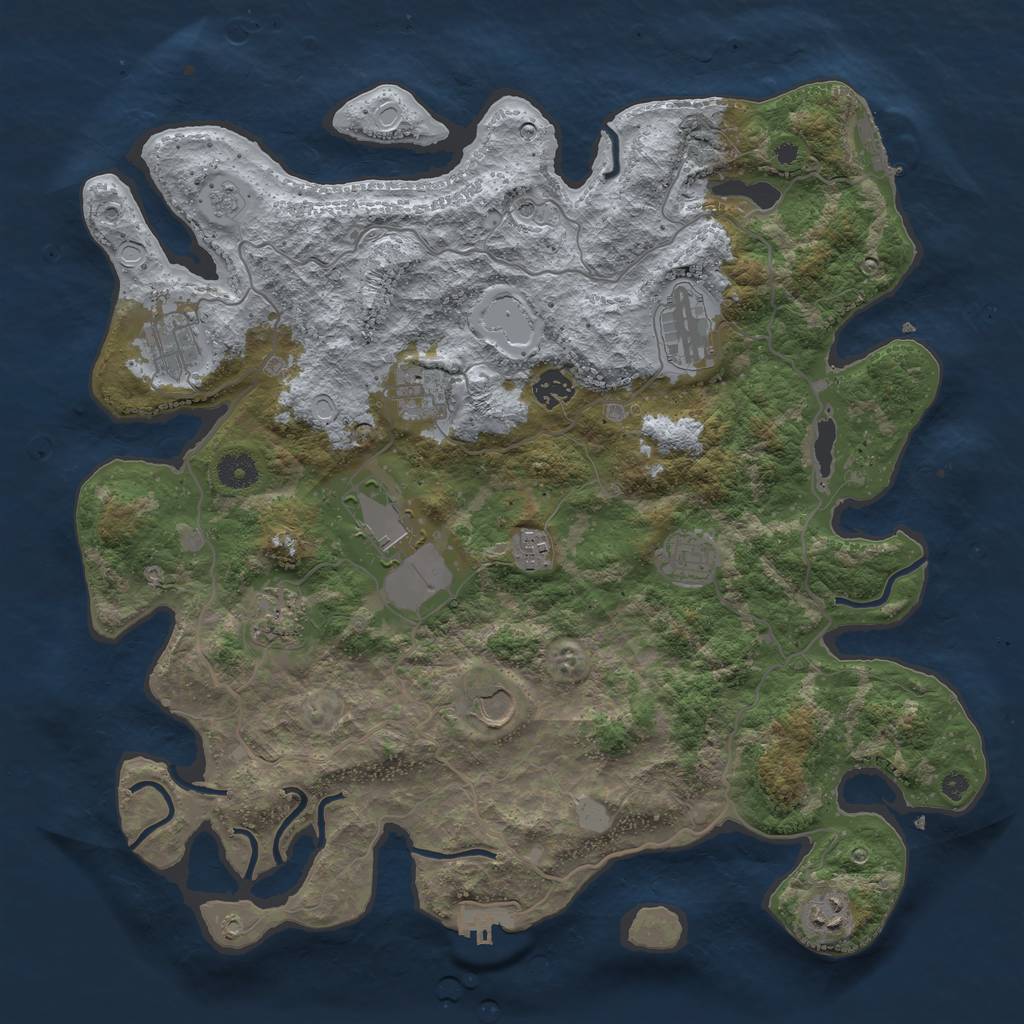 Rust Map: Procedural Map, Size: 4000, Seed: 4744278, 19 Monuments
