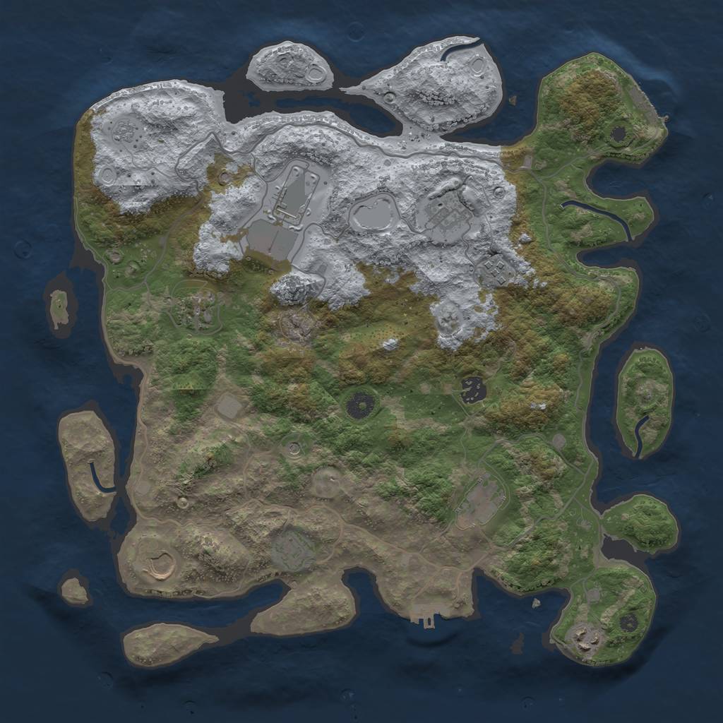 Rust Map: Procedural Map, Size: 4000, Seed: 2025797171, 18 Monuments