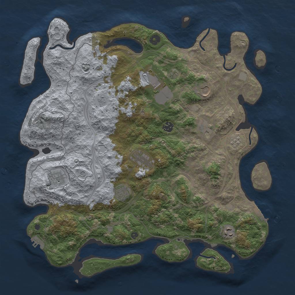 Rust Map: Procedural Map, Size: 4250, Seed: 960526254, 18 Monuments
