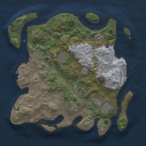 Thumbnail Rust Map: Procedural Map, Size: 3500, Seed: 830670614, 16 Monuments