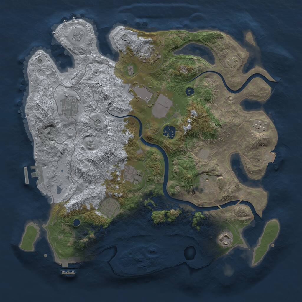 Rust Map: Procedural Map, Size: 3500, Seed: 177213550, 15 Monuments