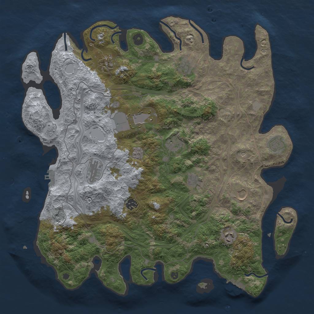Rust Map: Procedural Map, Size: 4250, Seed: 1962687707, 20 Monuments