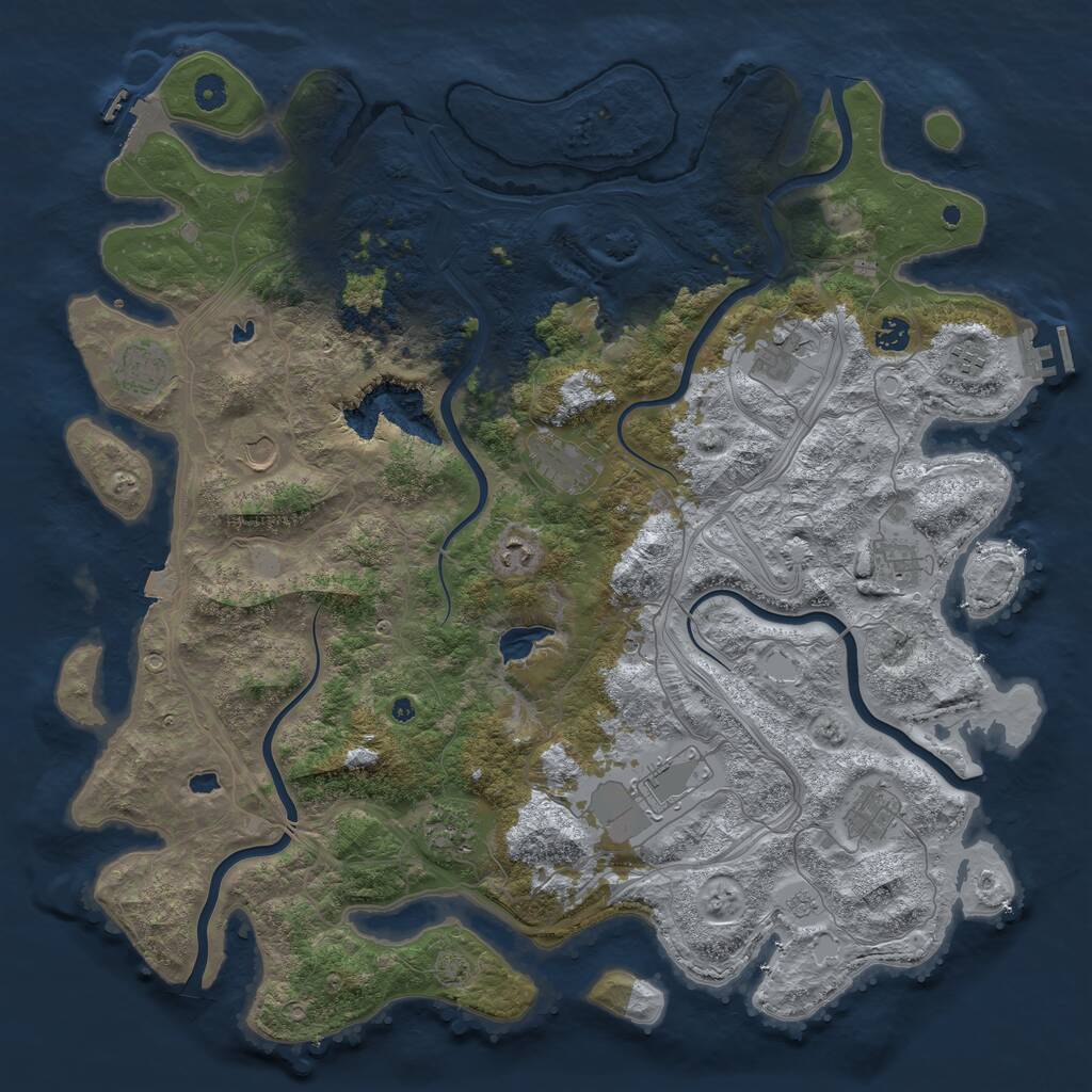 Rust Map: Procedural Map, Size: 4700, Seed: 156524117, 17 Monuments