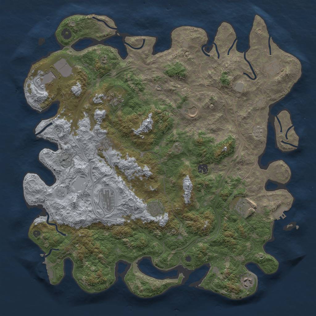 Rust Map: Procedural Map, Size: 4500, Seed: 2533417, 20 Monuments
