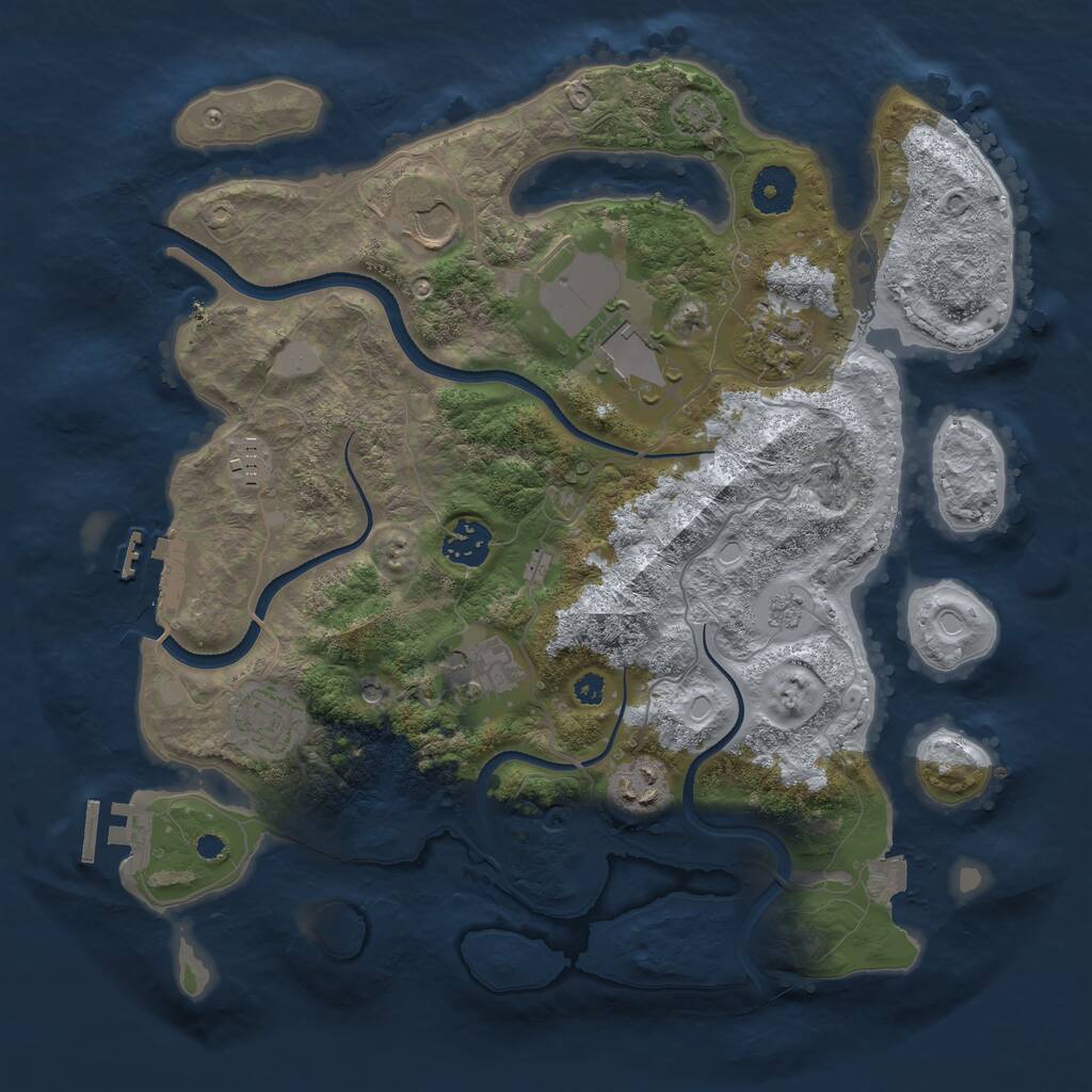 Rust Map: Procedural Map, Size: 3500, Seed: 244847108, 14 Monuments