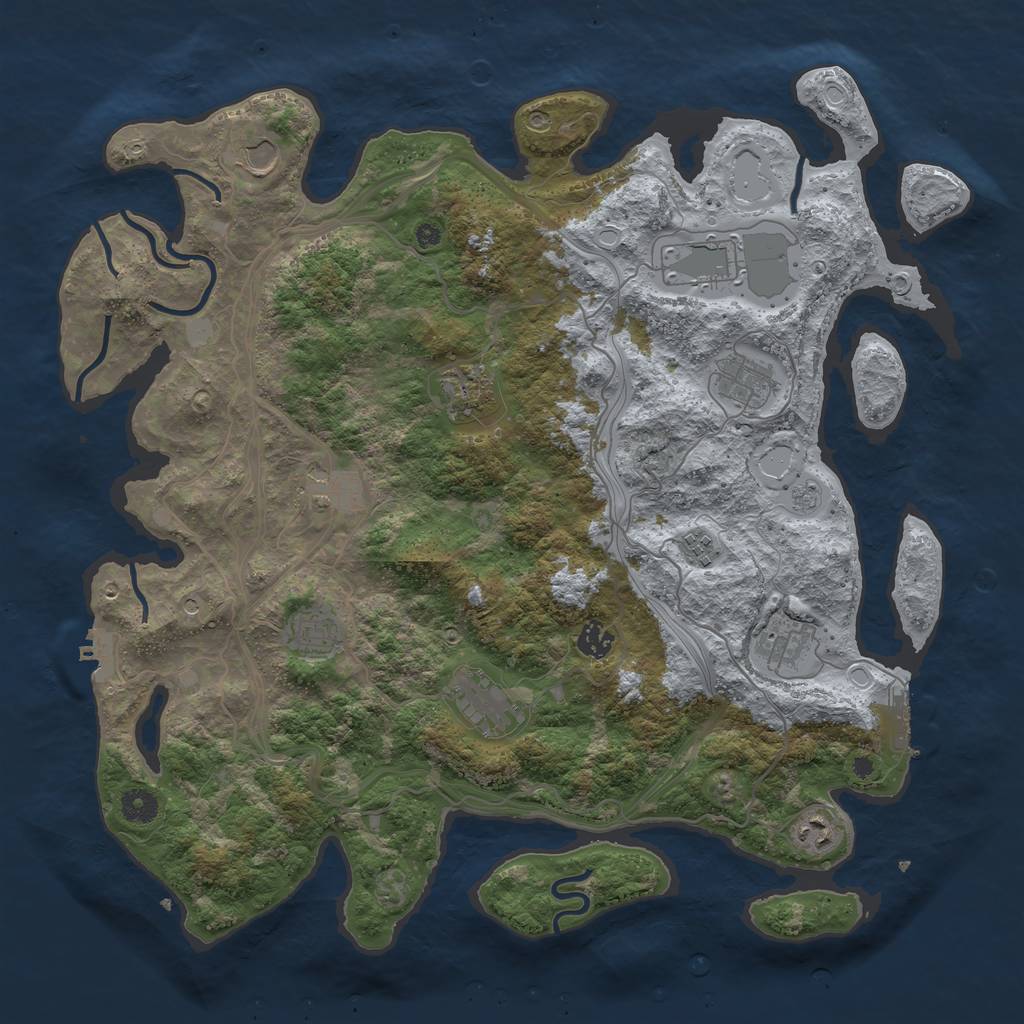 Rust Map: Procedural Map, Size: 4250, Seed: 2031696866, 20 Monuments