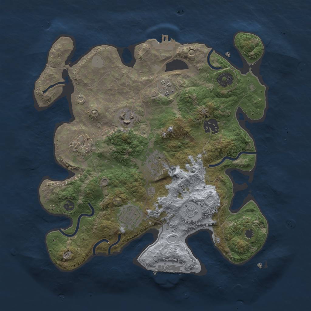 Rust Map: Procedural Map, Size: 3000, Seed: 1901, 14 Monuments