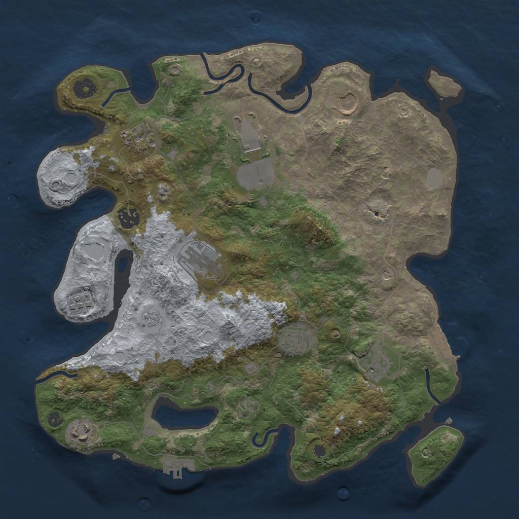 Rust Map: Procedural Map, Size: 3600, Seed: 1868477176, 16 Monuments