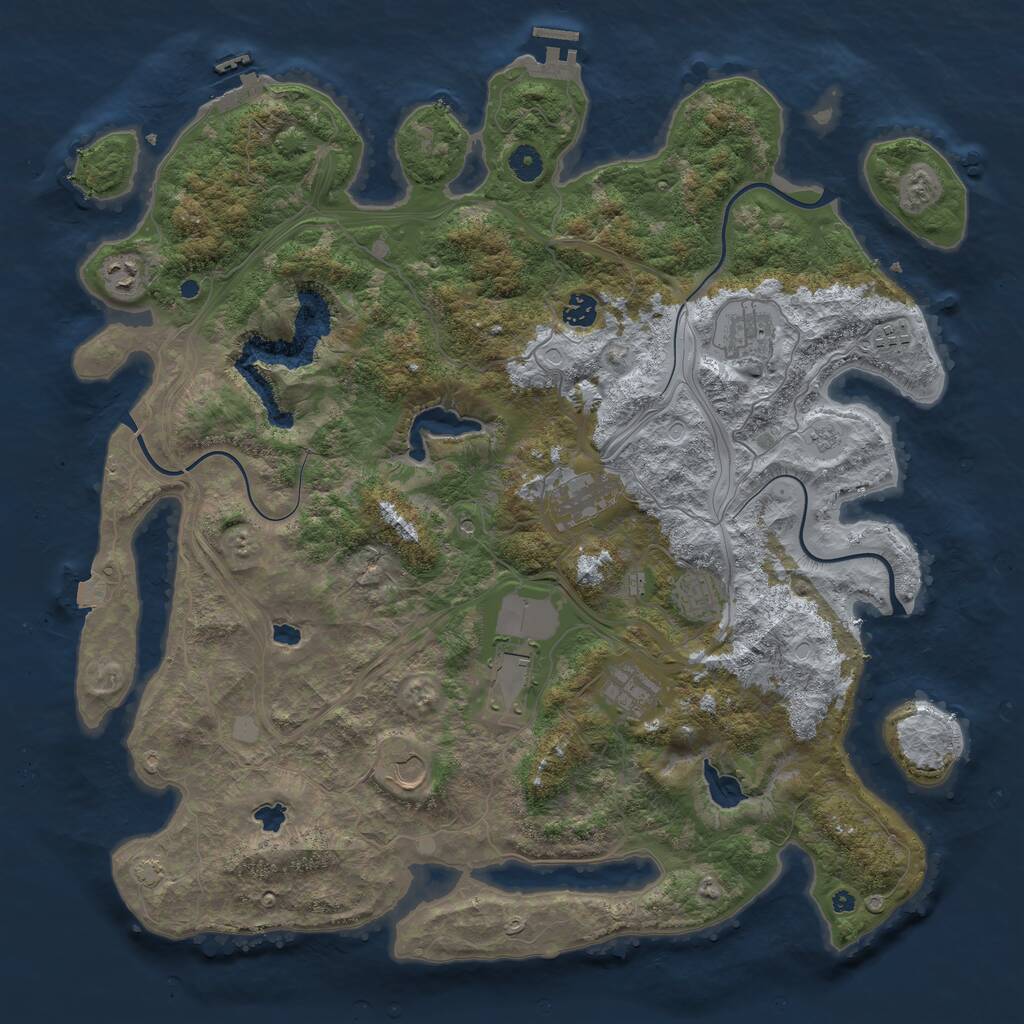 Rust Map: Procedural Map, Size: 4500, Seed: 1479589425, 15 Monuments
