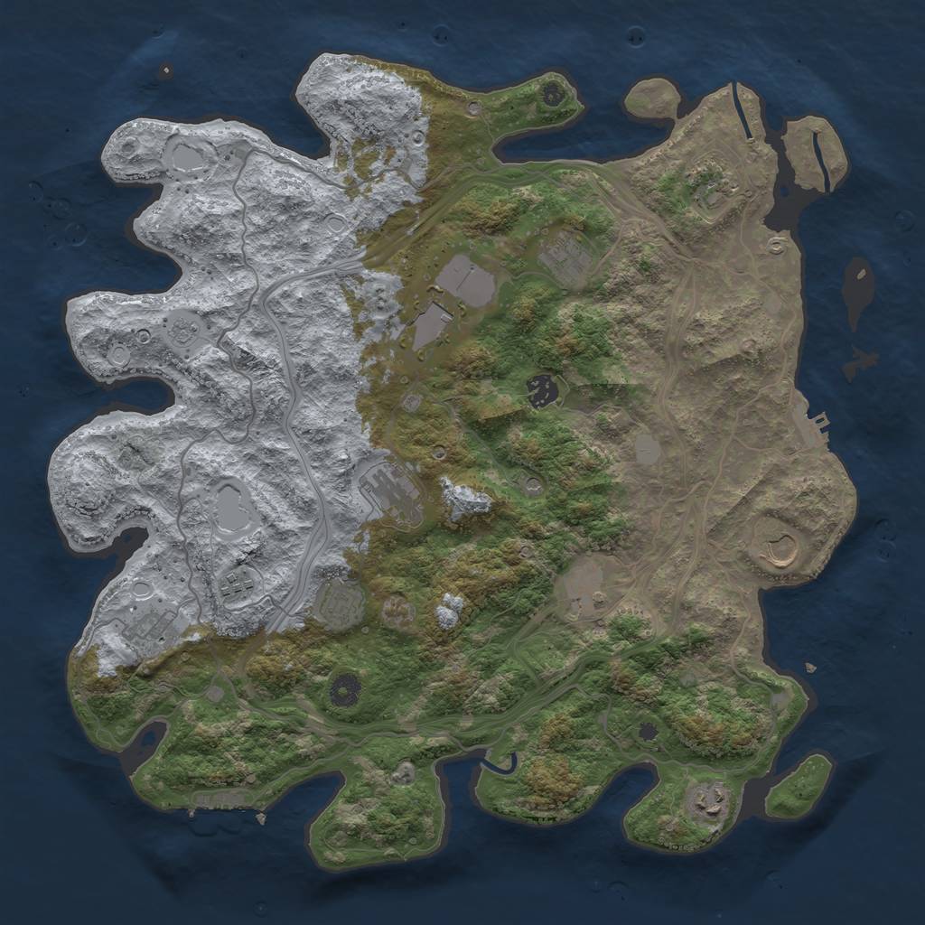 Rust Map: Procedural Map, Size: 4250, Seed: 505732819, 20 Monuments