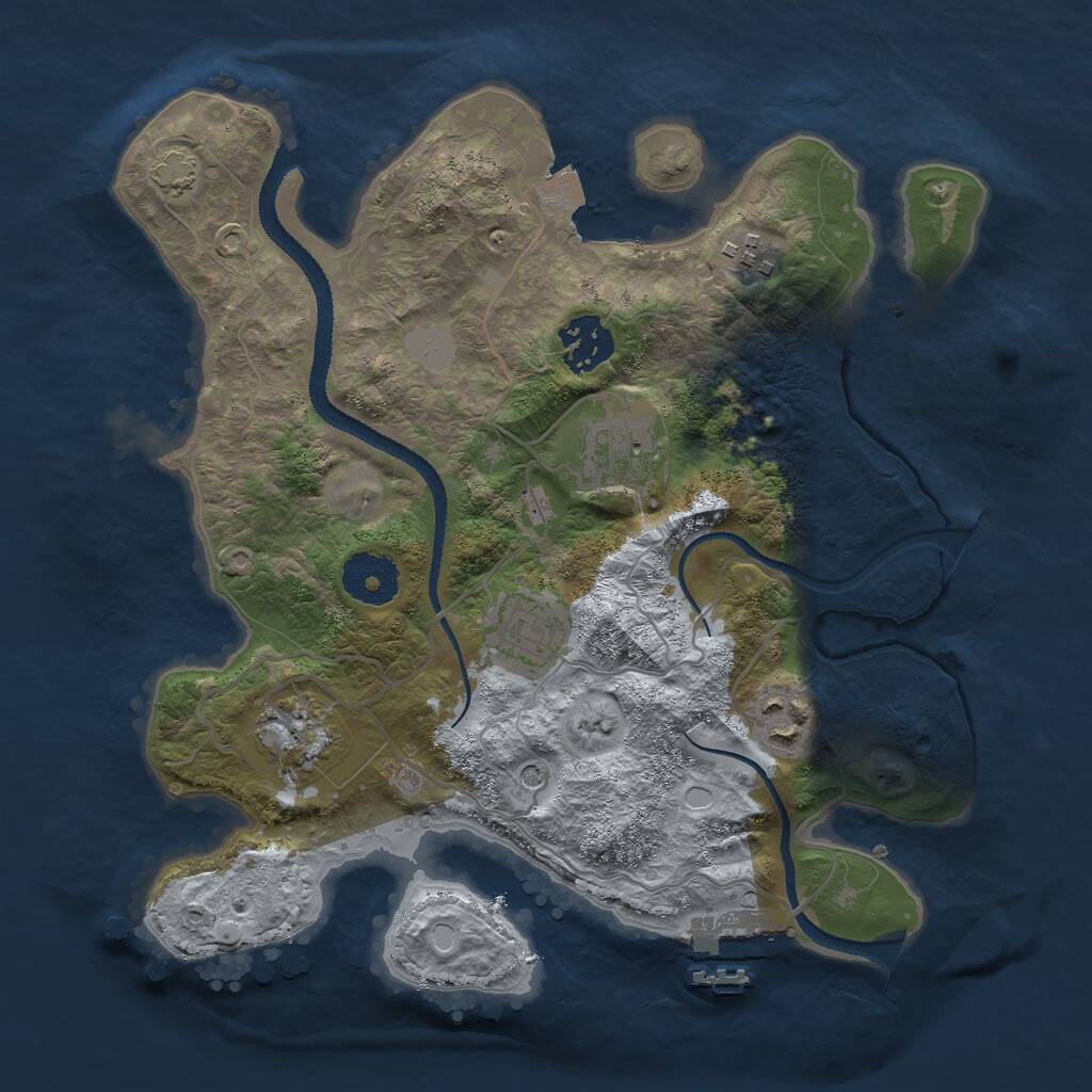 Rust Map: Procedural Map, Size: 3000, Seed: 1123607631, 10 Monuments