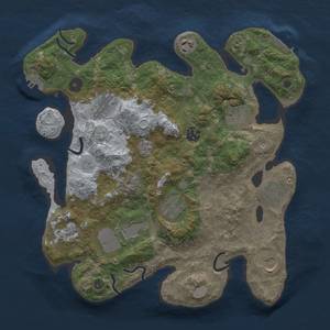 Thumbnail Rust Map: Procedural Map, Size: 3500, Seed: 2707, 17 Monuments