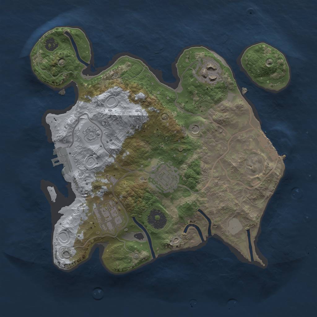Rust Map: Procedural Map, Size: 2500, Seed: 1935086164, 10 Monuments