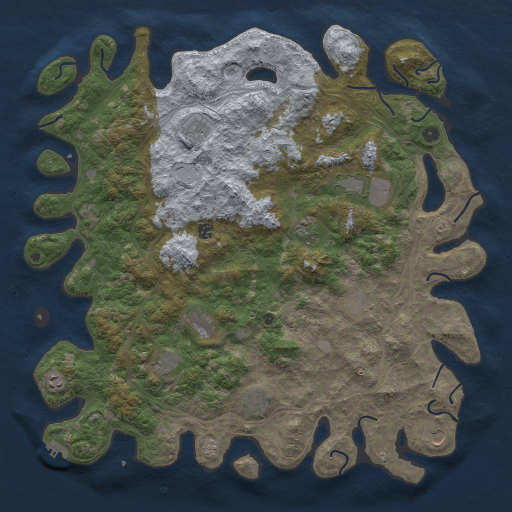 Rust Map: Procedural Map, Size: 4800, Seed: 1164901237, 19 Monuments