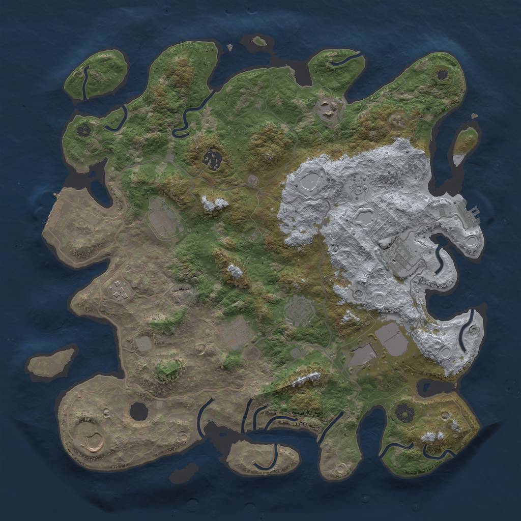 Rust Map: Procedural Map, Size: 4019, Seed: 1337, 18 Monuments