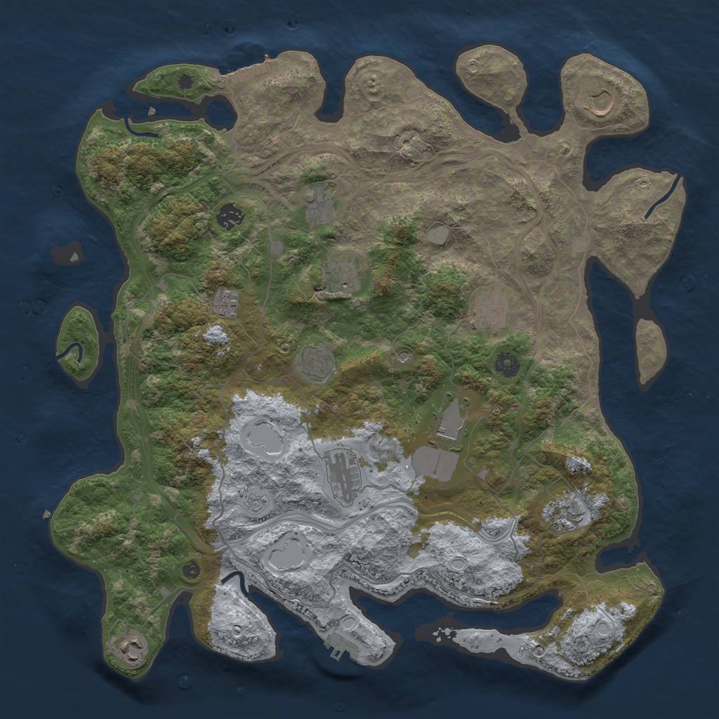Rust Map: Procedural Map, Size: 4250, Seed: 374504076, 20 Monuments