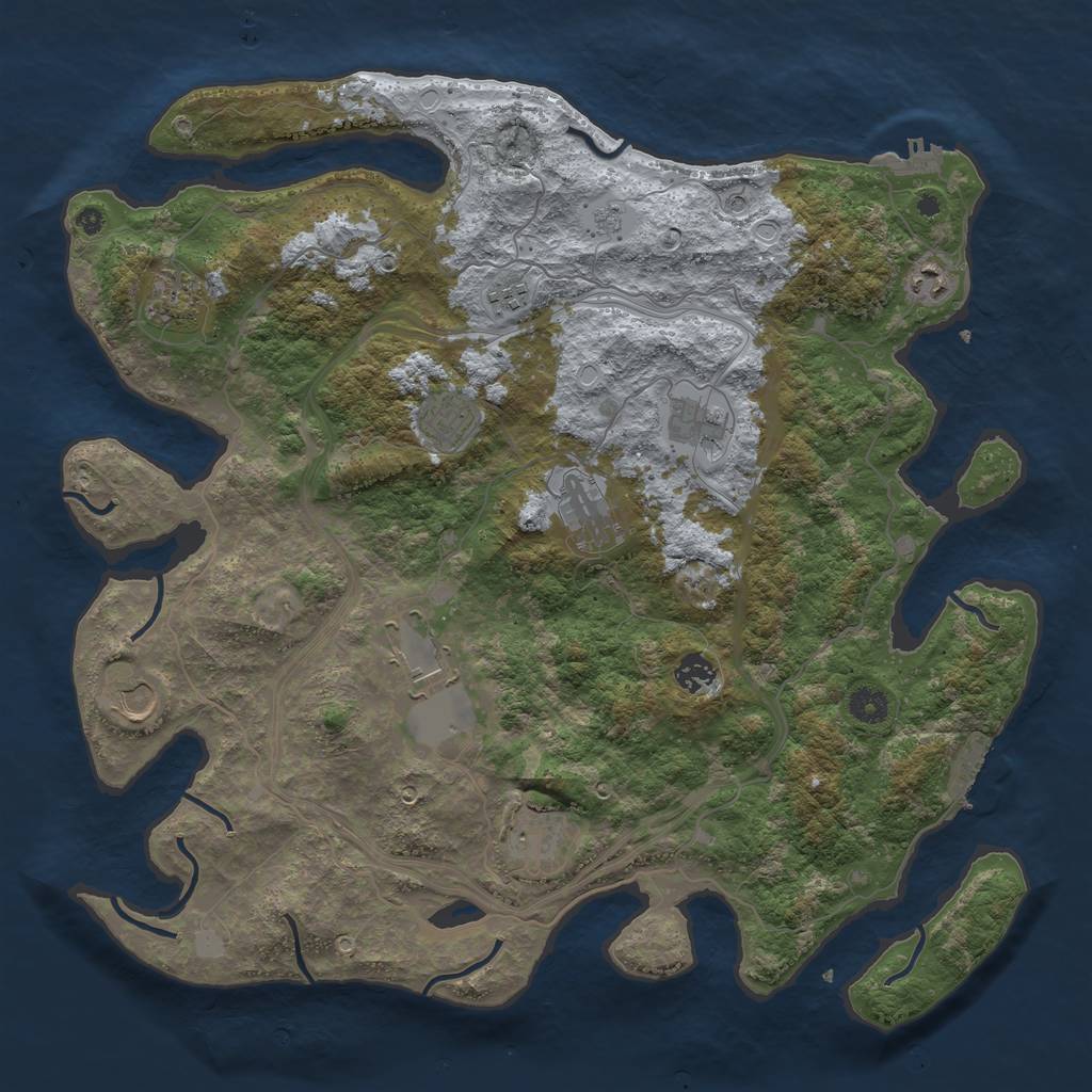 Rust Map: Procedural Map, Size: 4250, Seed: 1959615429, 19 Monuments
