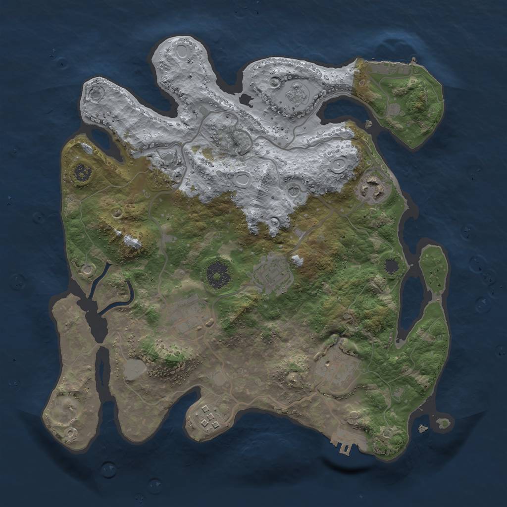 Rust Map: Procedural Map, Size: 3000, Seed: 88203632, 13 Monuments