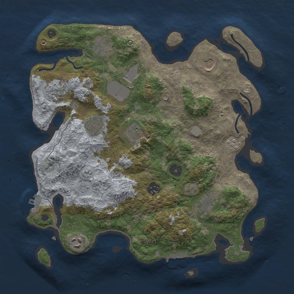 Rust Map: Procedural Map, Size: 3500, Seed: 1650604376, 19 Monuments