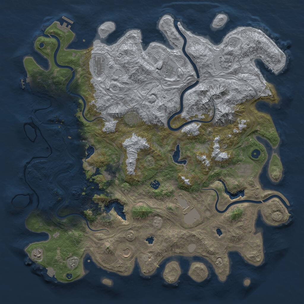 Rust Map: Procedural Map, Size: 5000, Seed: 1935938149, 17 Monuments