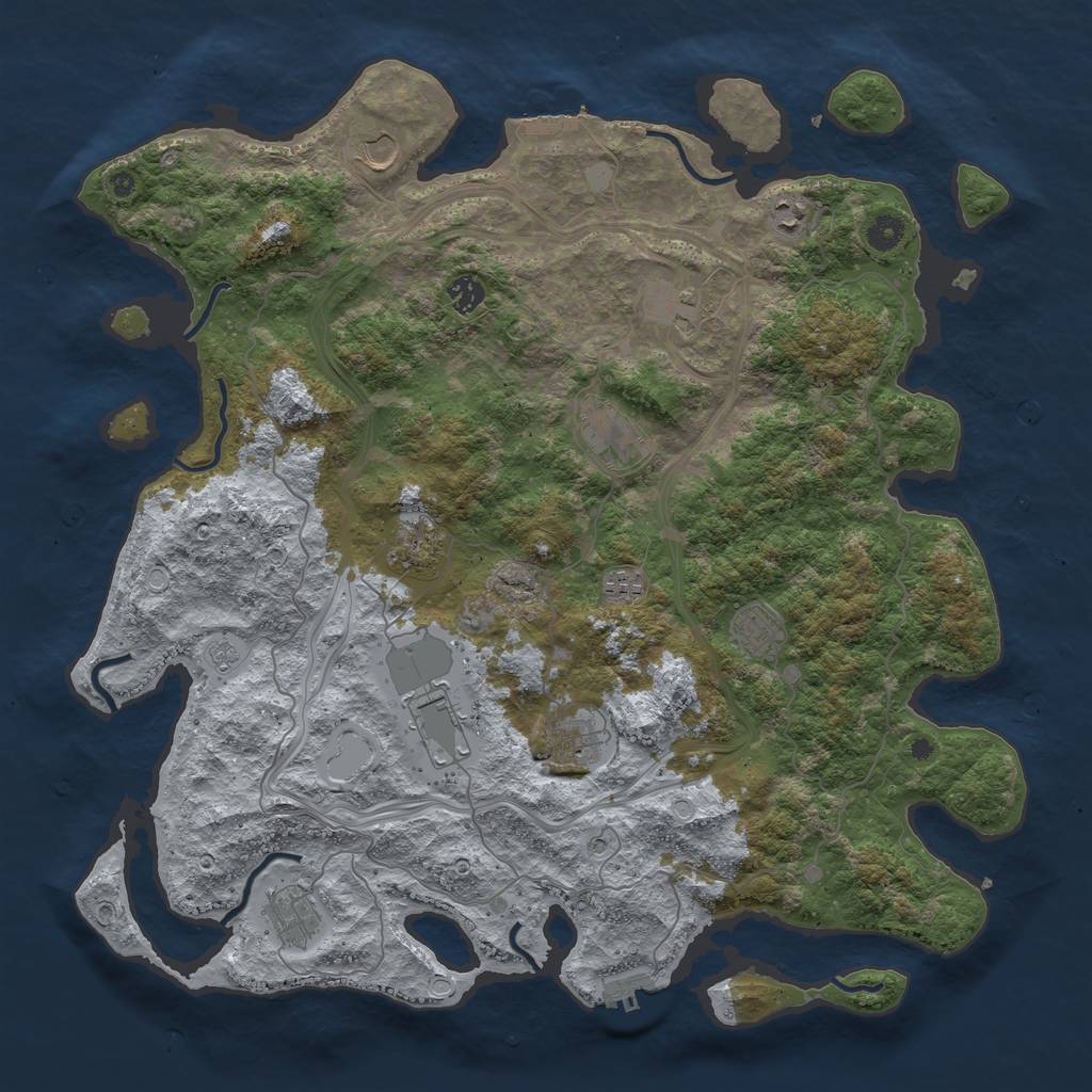 Rust Map: Procedural Map, Size: 4500, Seed: 810752326, 18 Monuments