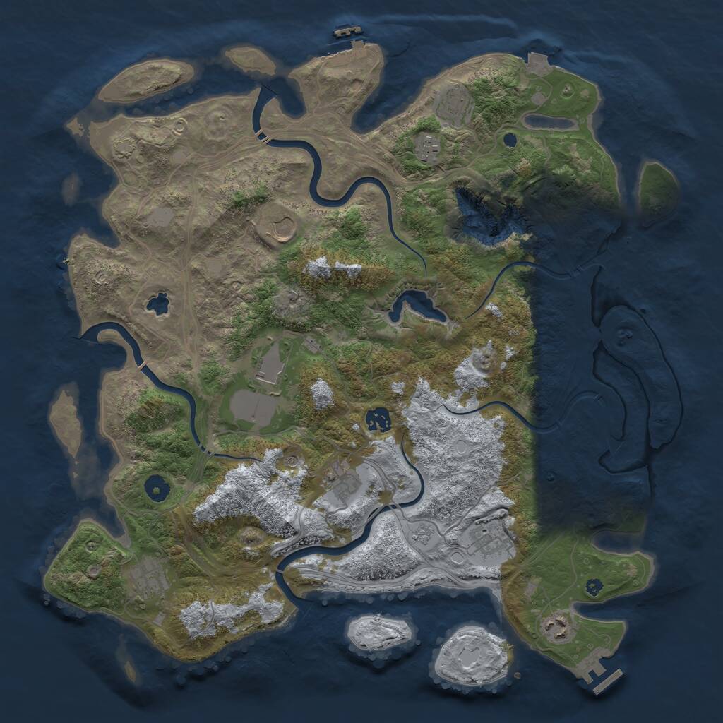 Rust Map: Procedural Map, Size: 4250, Seed: 1293113887, 15 Monuments