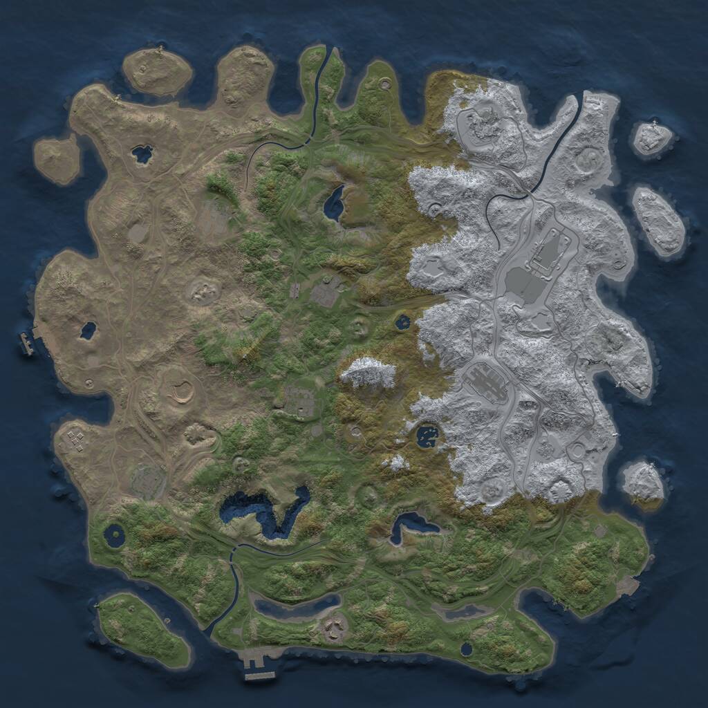 Rust Map: Procedural Map, Size: 4800, Seed: 1404872881, 17 Monuments