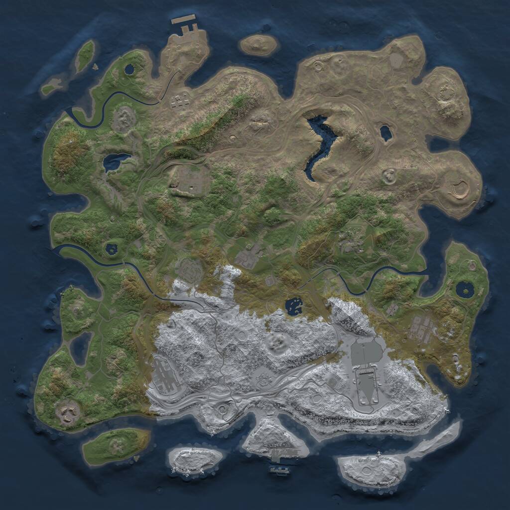 Rust Map: Procedural Map, Size: 4250, Seed: 1347371850, 17 Monuments