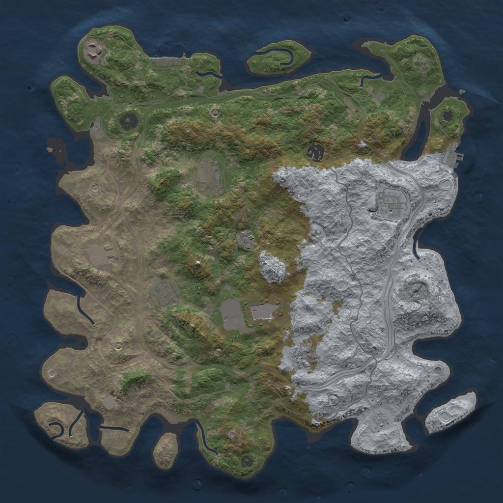 Rust Map: Procedural Map, Size: 4250, Seed: 1657823409, 16 Monuments